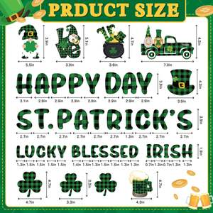 St. Patrick's Day Irish Shamrock Glow-in-the-Dark Fridge Magnet <b>Car</b> Magnetic <b>Sticker</b> Garage Door Decoration for Holiday - Product Image 4