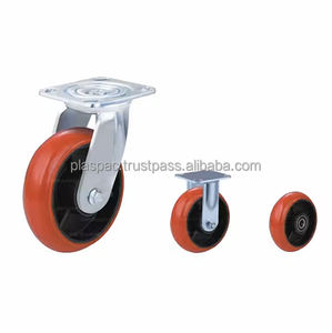 Roulettes en nylon de qualité supérieure de 125mm Polyuréthane Styles rigides Chariots pivotants Chariots Plaque de tige en polypropylène Roues solides - Product Image 4