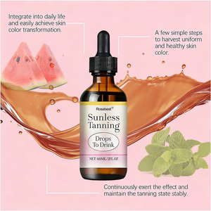 天然オーガニックベータカロチン、ルテイン、アスタキサンチン配合、ビタミンA/Eで肌を輝かせる、飲み物タイプのセルフタンニングドロップ - Product Image 4