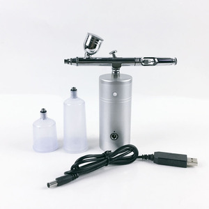 Kit d'aérographe électrique avec mini-pompe portable rechargeable par USB, alimentation par gravité, double action, vitesse réglable, outil de peinture artistique - Product Image 1