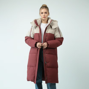 מעיל puffer ארוך יוניסקס שרוול ארוך מרוסק החורף למטה מעילים פרסה ברדס - Product Image 1