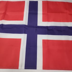 Listo para enviar 100% Poliéster 3x5ft Stock Norwegian NOR Red Blue Cross Bandera de Noruega - Product Image 4