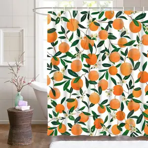 Orange Muster Druck Dusch vorhang Badezimmer, Cortinas De Ducha/Kid Dusch vorhang