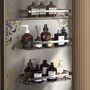 Mensole da Bagno di Alta Qualità <span class=keywords><strong>a</strong></span> <span class=keywords><strong>Parete</strong></span> in Metallo e Alluminio, Scaffali Galleggianti per Doccia - Product Image 5