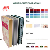 Couverture de Bible avec broderie florale personnalisée sur commande, personnalisation en petite série de 1 à 500 pièces, livraison rapide, livre biblique