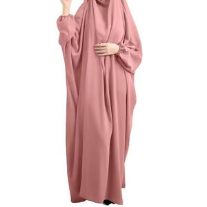 Vestido de chifón con estampado tie-dye, botones y pañuelo a juego, túnica larga islámica para <span class=keywords><strong>mujer</strong></span> musulmana, <span class=keywords><strong>jalaba</strong></span> - Product Image 5