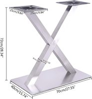Base de table en métal massif moderne de haute qualité avec revêtement thermolaqué pour fabricants de meubles