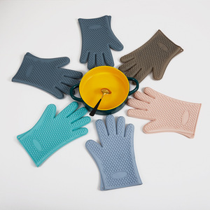 Custom Logo Heat Resistant BBQ <b>Oven</b> Gloves OEM ODM Silicone <b>Grill</b> Gloves Supplier Factory - Product Image 2
