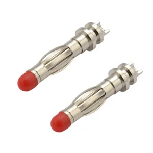 4Mm Insulation Red Cap Banana Pins Medical Device Nickel Plated Copper Banana Plug For Ecg Cable