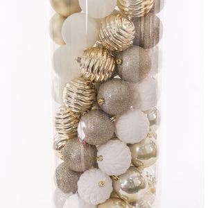 Bola de <span class=keywords><strong>Navidad</strong></span> Dorada y Blanca, Mezcla de Diferentes Formas, Accesorios de Año Nuevo, Regalos de <span class=keywords><strong>Navidad</strong></span>, Decoración, Bola de Plástico con Brillantina - Product Image 4