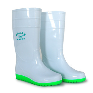 Bottes de pluie de qualité alimentaire, hautes, blanches, antidérapantes, résistantes aux acides et aux alcalis, chaussures de travail unisexes pour la cuisine - Product Image 1