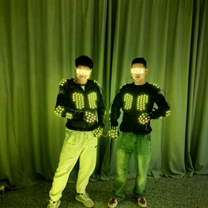 Flash LED armure lumineuse Costume Cospaly atmosphère cyclisme Fluorescent vêtements boîte de nuit bar scène Performance tenue - Product Image 5