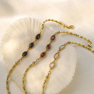 Crystal <b>Bracelet</b> Water Drop Shape Bezel Setting Rhinestone Women's Everyday Wear - Product Image 1