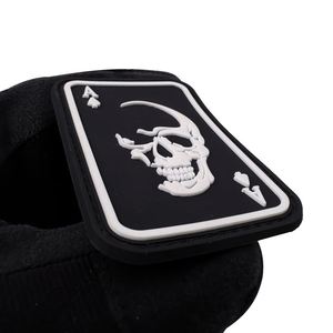 Patch de moral en PVC souple avec <span class=keywords><strong>Velcro</strong></span>, motif crâne, Poker Ace Black Peach, <span class=keywords><strong>autocollant</strong></span> lumineux - Product Image 3