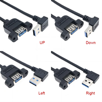 Kabel Ekstensi USB 3.0 Berkualitas Tinggi Xput, Kabel Panel Mount Female to Female & Male to Female dengan Sekrup untuk Pemasangan yang Stabil