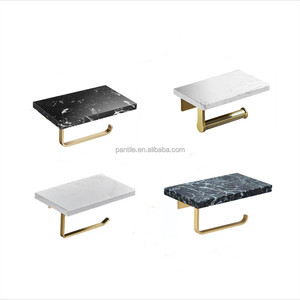 Soporte de papel tisú para inodoro empotrado, accesorios de baño de acero inoxidable, Rollo Jumbo de latón satinado, soporte de papel higiénico con auto - Product Image 1