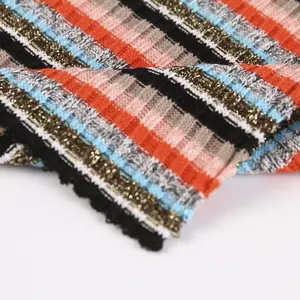 3x3 rib knitting stripe shinning themed single jersey fabric korea for sweater