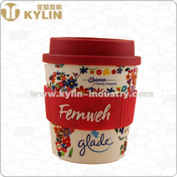 Tasse à café en plastique, durable et réutilisable, 8oz 12oz 16oz, avec couvercle et bande anti-chaleur, ml