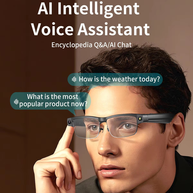 OEM L802 Half-Frame Smart Glasses 1080P 800W Camera Video IPX-5 Waterproof Anti-Shake AI Simultaneous Translation Lens Glass