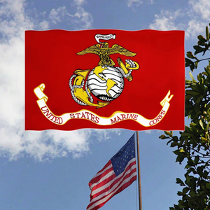 Drapeau USMC (Corps des Marines des États-Unis) en polyester 3x5, sérigraphié, écologique, en stock chez FTS – Vente en gros - Product Image 2