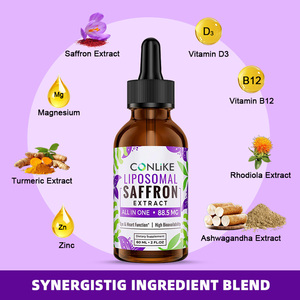 Extrait de Safran Liquide Oral <span class=keywords><strong>pour</strong></span> Adultes avec L-Théanine, Camomille, Vitamines C, B6, <span class=keywords><strong>B12</strong></span> et D3 – Gouttes <span class=keywords><strong>pour</strong></span> l'Immunité, l'Énergie et le Sommeil - Product Image 5