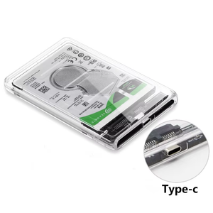 Boîtier de disque dur SATA transparent en plastique de 2,5 pouces USB-C 3.1 pour SSD/HDD jusqu'à 5 To - Product Image 3