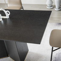 Vente en gros Appartements Tables à manger Chaises de restaurant en chêne massif et Table décorative noire et or Ensemble de salle à manger