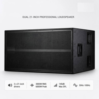 Subwoofer actif double 21 pouces 56A avec DSP intégré, haute puissance 145 dB SPL, haut-parleur de basses professionnel alimenté pour les grands concerts sur scène