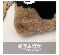 Sac fourre-tout personnalisé en fausse fourrure de chat avec de grands yeux, sac à bandoulière en peluche pour femme, accessoire de mode hivernal avec broderie contrastante