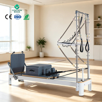 Peralatan Pilates Reformer Aluminium Grosir dengan Aksesoris Reformer, Kotak Reformer, Papan Lompat Berbantalan untuk Latihan di Rumah