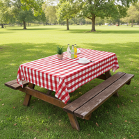 Nappe de table carrée en PEVA 54*108 pouces, noire et blanche, jetable, épaisse, en plastique, pour fête