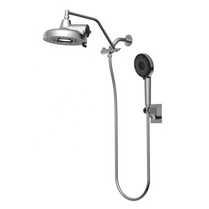 <span class=keywords><strong>Pommeau</strong></span> <span class=keywords><strong>de</strong></span> <span class=keywords><strong>douche</strong></span> noir réglable en hauteur/angle avec fonction pluie et douchette à main, bras d'extension et <span class=keywords><strong>support</strong></span> inclus - Product Image 4