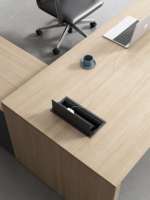 Meuble de rangement latéral Hausi 2.0 A-L, mobilier de bureau moderne, armoire de rangement de bureau, armoire basse en bois avec tiroirs