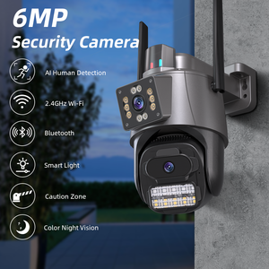 מצלמת אבטחה אלחוטית ICSEE 6MP 9MP חיצונית עם עדשה 3.6+2.8+12 מ\\\"מ, PTZ, עמידה למים בתקן IP66, ראיית לילה, WiFi - Product Image 2