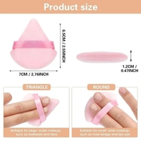 Pouf Éponge Triangulaire Lavable pour Poudre Libre, Houppette Coton Douce de Maquillage