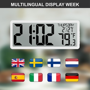 Lớn <span class=keywords><strong>LCD</strong></span> kỹ thuật số Đồng hồ treo tường bàn Lịch hiển thị nhiệt độ báo động pin thấp chỉ số kích thước lớn làm bằng nhựa - Product Image 6