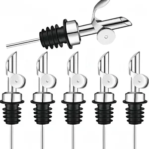 Wholesale Stainless Steel Automatic Pourer With Gravity Flip Cap Oil And Cocktail Spout