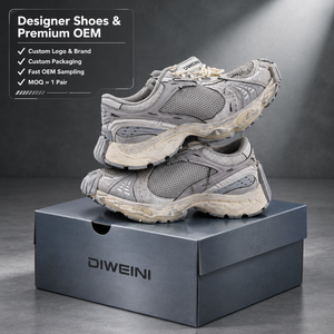 Luxury Designer shoe for Men Women High Quality Grey Distressed walking shoes Tech Runner Baskets Zapatillas New - Product Image 1