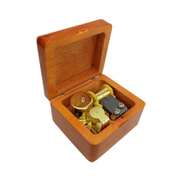 Boîte à musique en bois à manivelle avec batterie Boîte à musique mécanique pour cadeaux d'anniversaire et de vacances