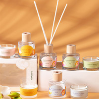 Huaming – Coffret Cadeau Luxe de Bougies Non Étiquetées et Diffuseurs à Bâtonnets en Cire de Soja Pure, Huiles Essentielles Mini Format, Prix de Gros