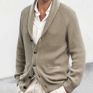 Cardigan en tricot à col pour hommes, pull à manches longues, automne-hiver, fibre acrylique, style jeune, Mlxl2xl - Product Image 4
