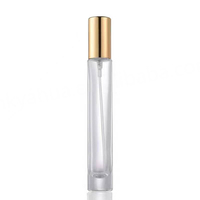 Botellas de Perfume de Vidrio Cuadradas Vacías de 10 ml, Botellas de Spray Recargables con Fondo Grueso, Serigrafía y Tapón de Goma