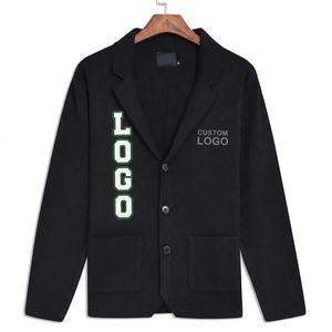 Pull-over tricoté noir uni pour homme, 100 % coton/acrylique, personnalisable, respirant, anti-plis, séchage rapide, idéal pour l'hiver – Vente en gros - Product Image 1