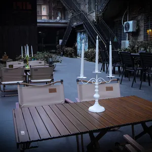 Centrotavola per matrimonio in stile europeo 3 pz/set portacandele in metallo di colore bianco conico per decorazioni da tavola