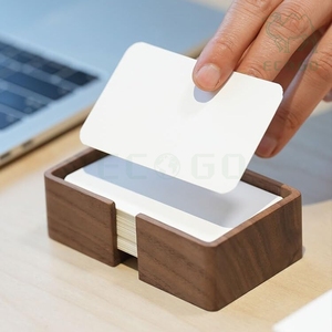 Boîte de rangement de bureau miniature personnalisée en bois, organiseur de bureau, porte-cartes de visite - Product Image 3