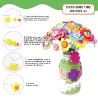 Kits de Bricolage DIY : Faites Votre Propre Bouquet de Fleurs en Feutre avec Trèfle et Vase – Boutons de Fleurs en Feutre pour Filles