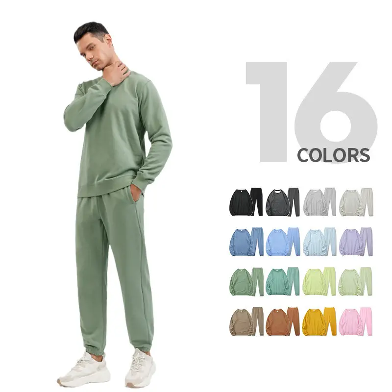 Unisex athletic jumpsuit sweat and jogger two pieces set sweat suit tracksuits for men