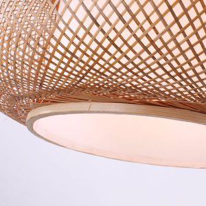 Lustre en bambou de Style chinois plafonnier Vintage câble suspendre suspension <span class=keywords><strong>lampe</strong></span> E27 lanterne abat-jour lecture salle à manger - Product Image 6
