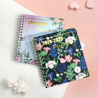 Agenda personnalisé à couverture rigide avec fermeture à cadenas, couverture en PVC/tissu/PP, reliure spirale, logo personnalisé imprimé, pour étudiants et bureau, cadeau avec ensemble de stylos