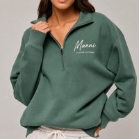 Sudadera de Mujer con Cierre de Cremallera, Personalizada con Bordado, de Felpa Francesa de Algodón Liso, Alta Calidad, Fabricante OEM, Marca Privada